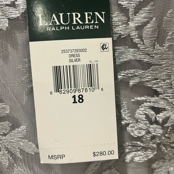 Lauren Ralph Lauren silver special occasion maxi dress. - Picture 6 of 7